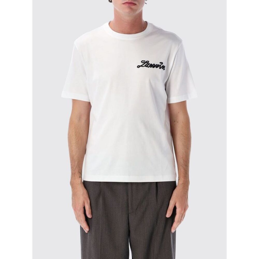 Lanvin Men Crew Neck Cotton T-Shirt Lanvin With Contrast Logo